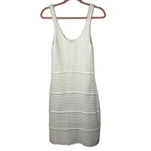 Ella Moss White Riviera Crochet Knit Dress Women's Large
